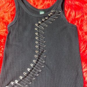 Hand made safety pin tank top